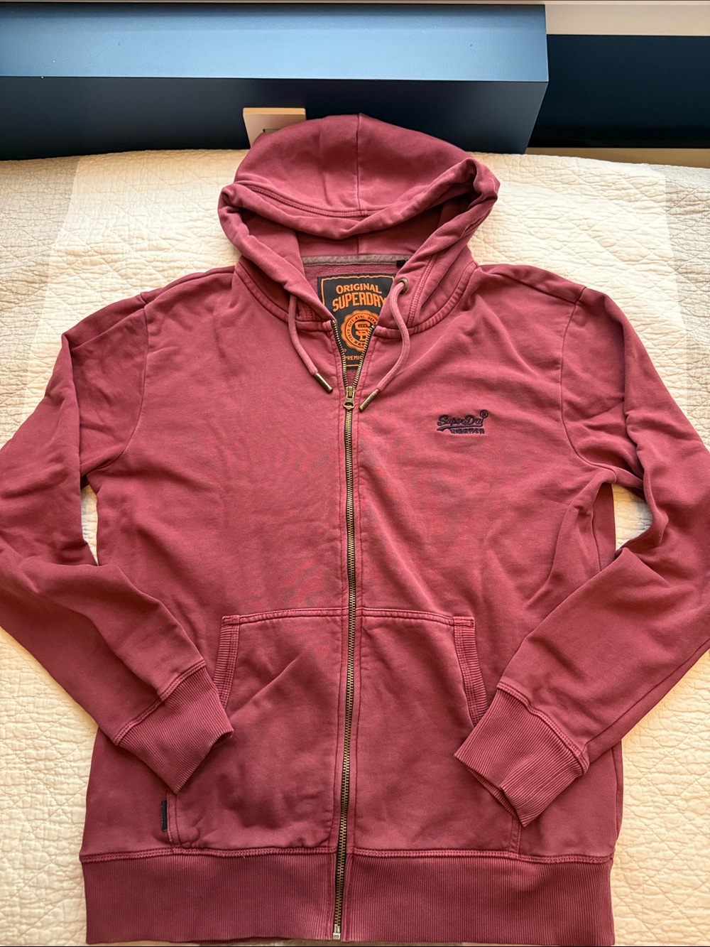 Superdry Wine Red Full-Zip Hoodie